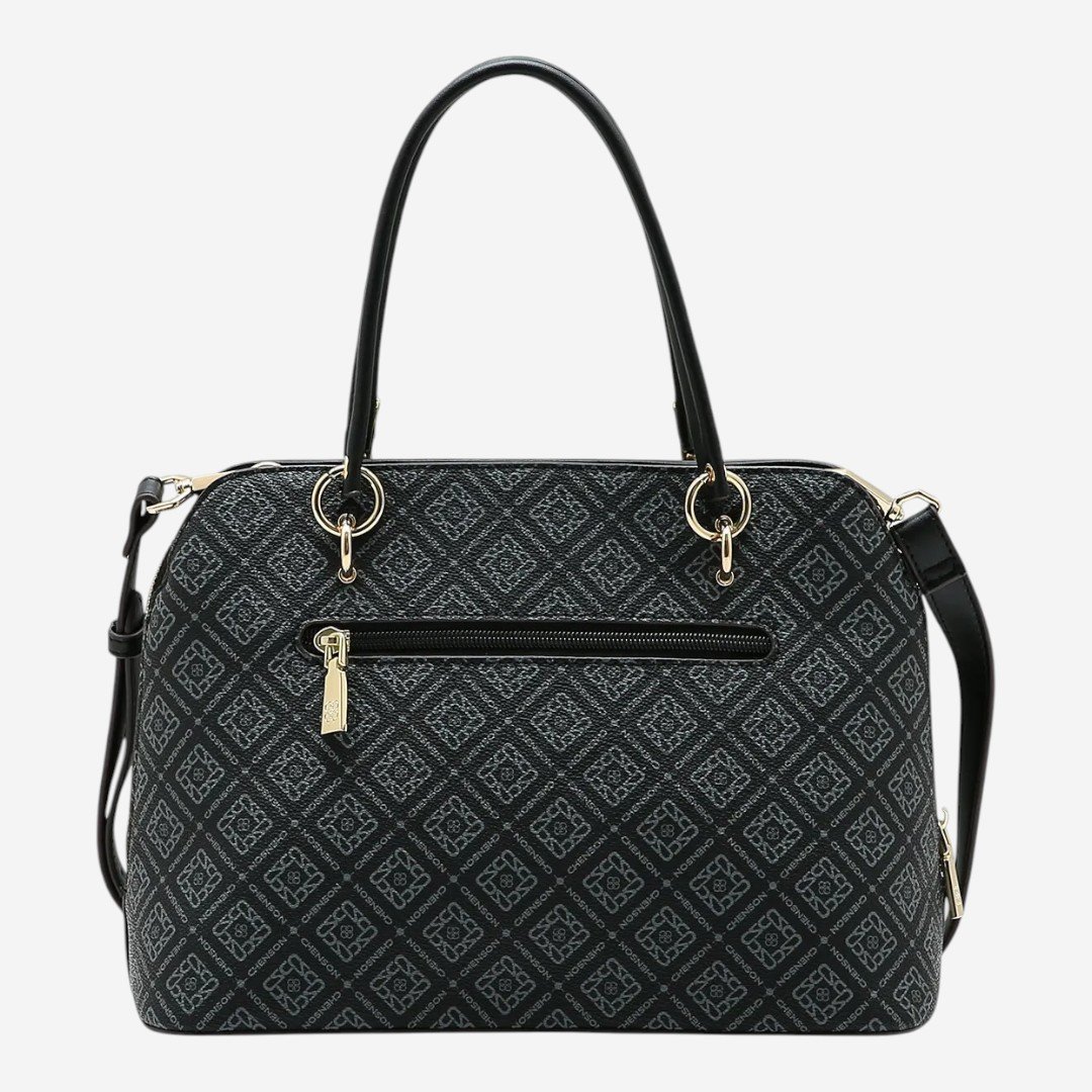 Bolsa Feminina Chenson Mão Monograma Luxo Preta Preto 2