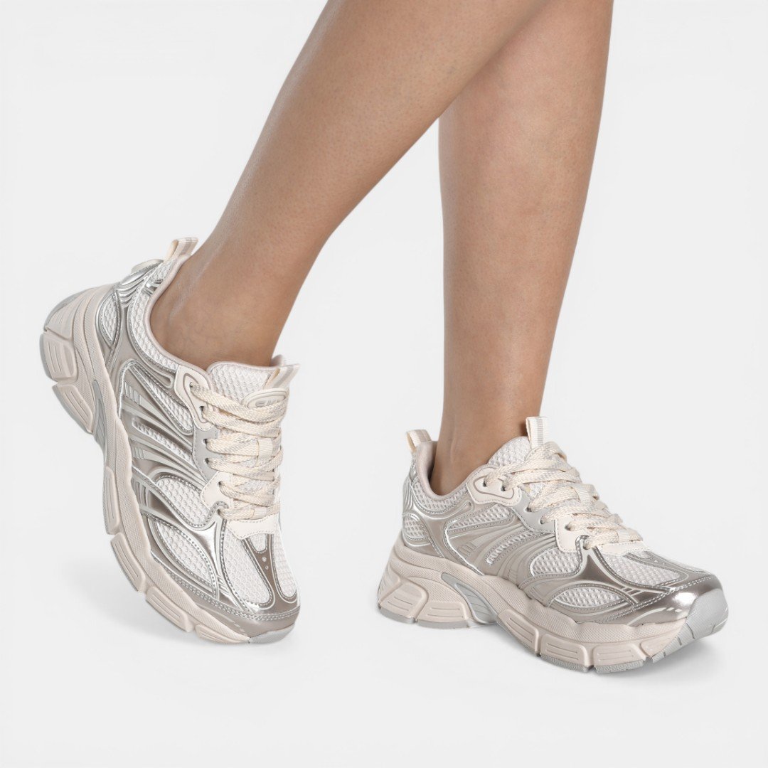Tênis Via Marte Casual Esportivo Off White com Dourado Off White 3