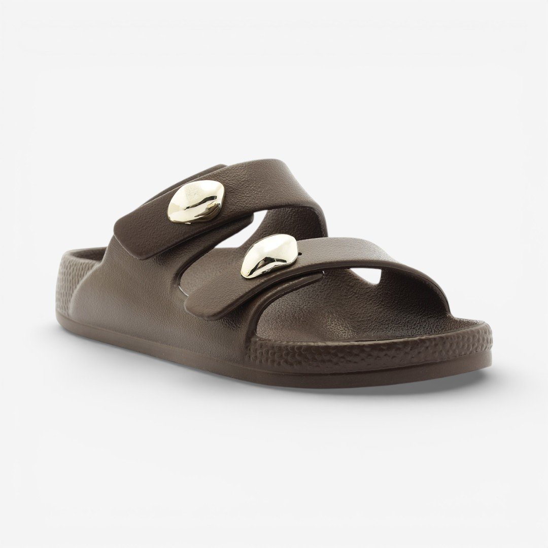 Chinelo Brizza Arezzo Slide Feminino Marrom Escuro Marrom 3