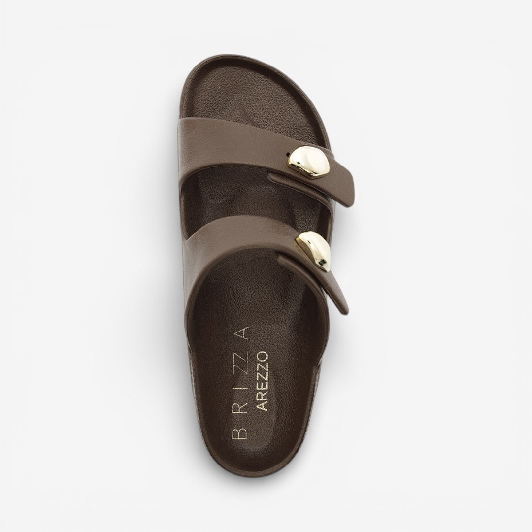 Chinelo Brizza Arezzo Slide Feminino Marrom Escuro Marrom 4