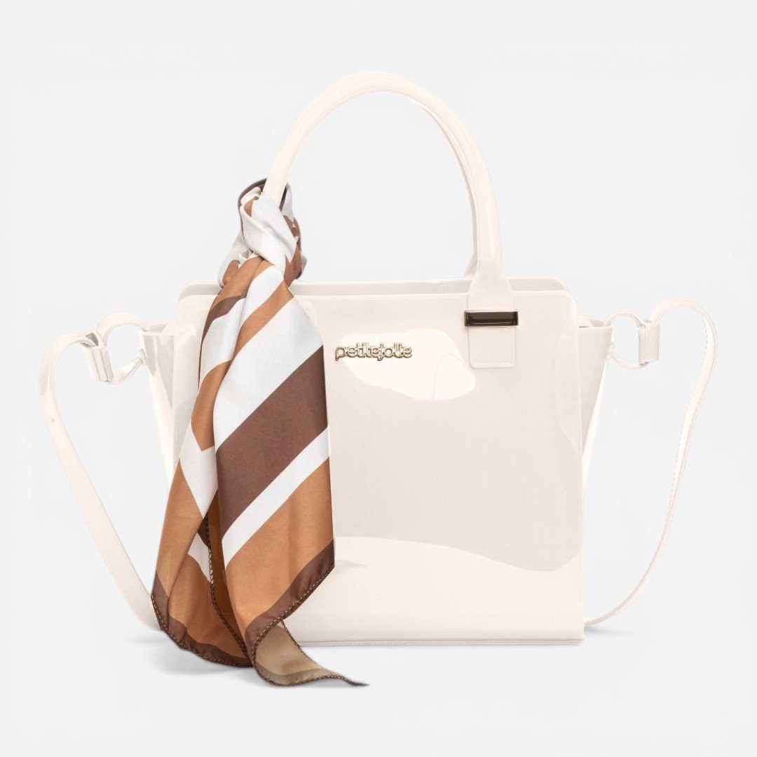 Bolsa Petite Jolie Love II Com Lenço Creme