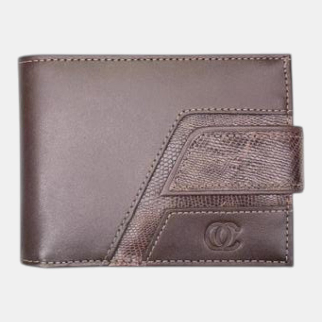 Carteira Original Com Fecho Masculina Em Couro Marrom