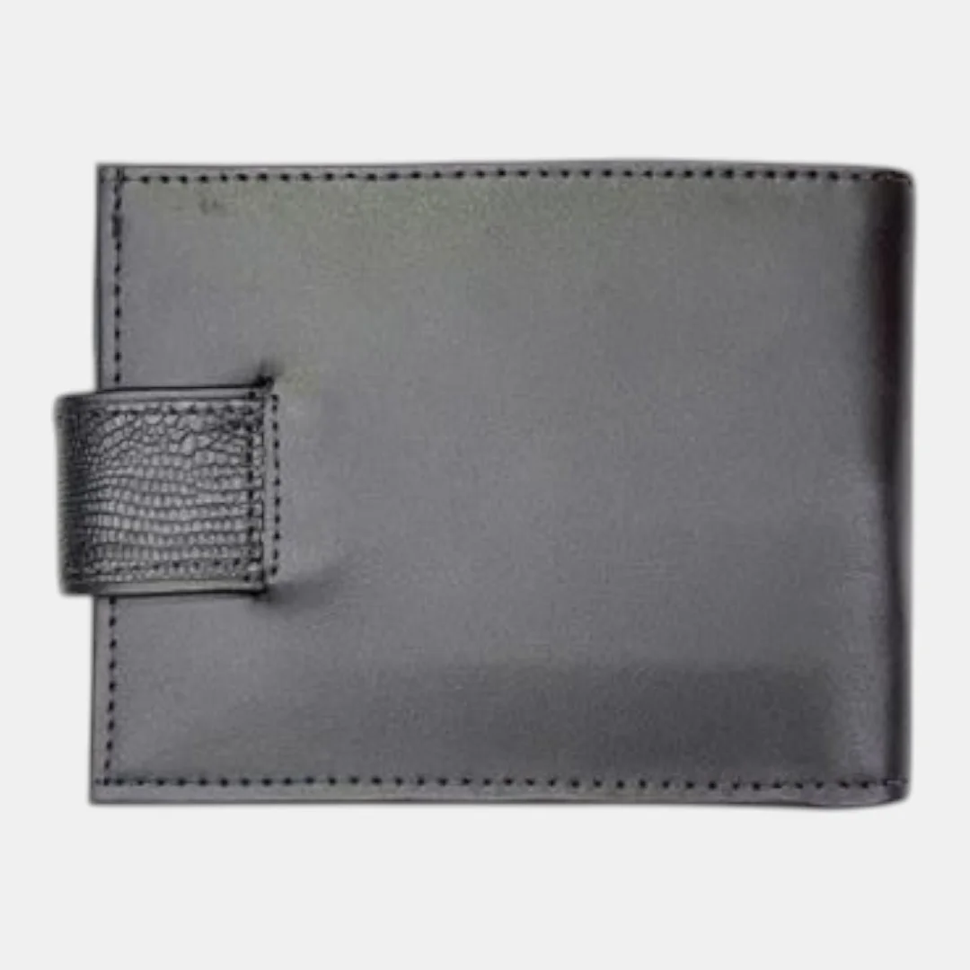 Carteira Original Com Fecho Masculina Em Couro Preta Preto 2