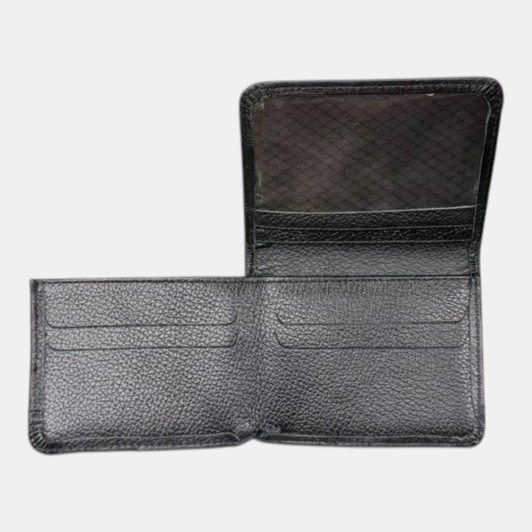 Carteira Original Masculina Em Couro Preta Preto 2