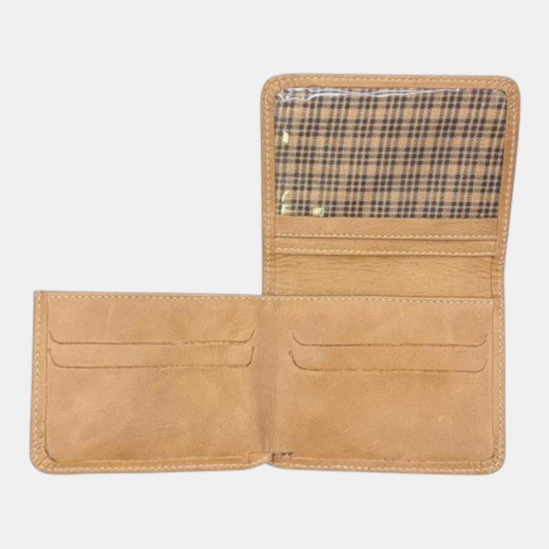 Carteira Original Masculina Em Couro Castanho Bege 2