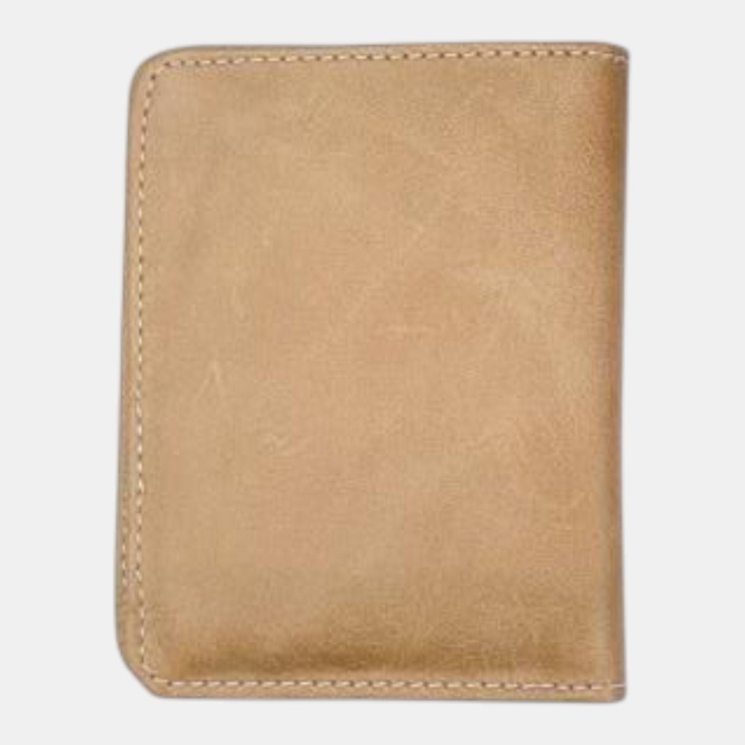 Carteira Original Masculina Em Couro Castanho Bege 3
