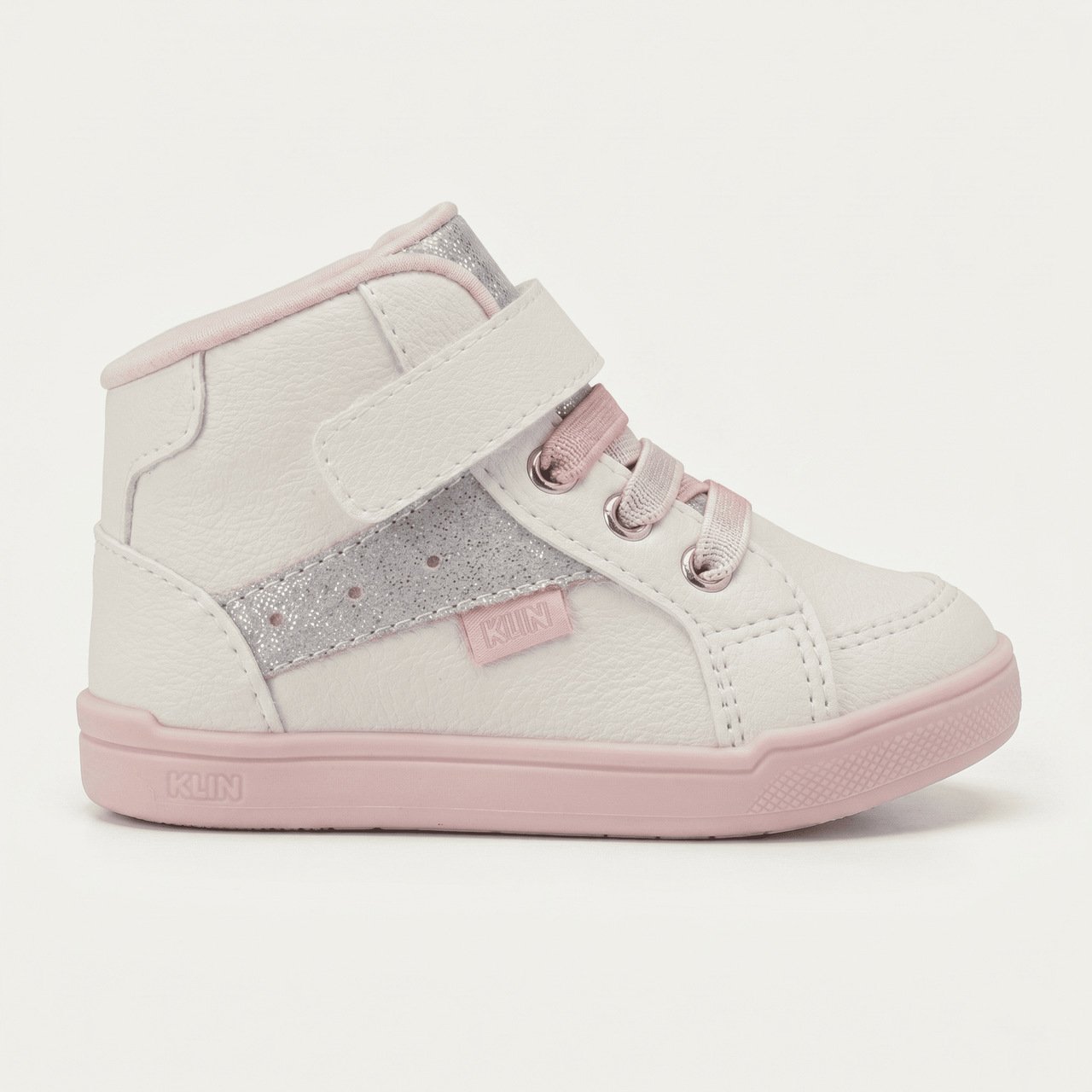 Tênis Klin Baby Sky Infantil Branco com Rosa