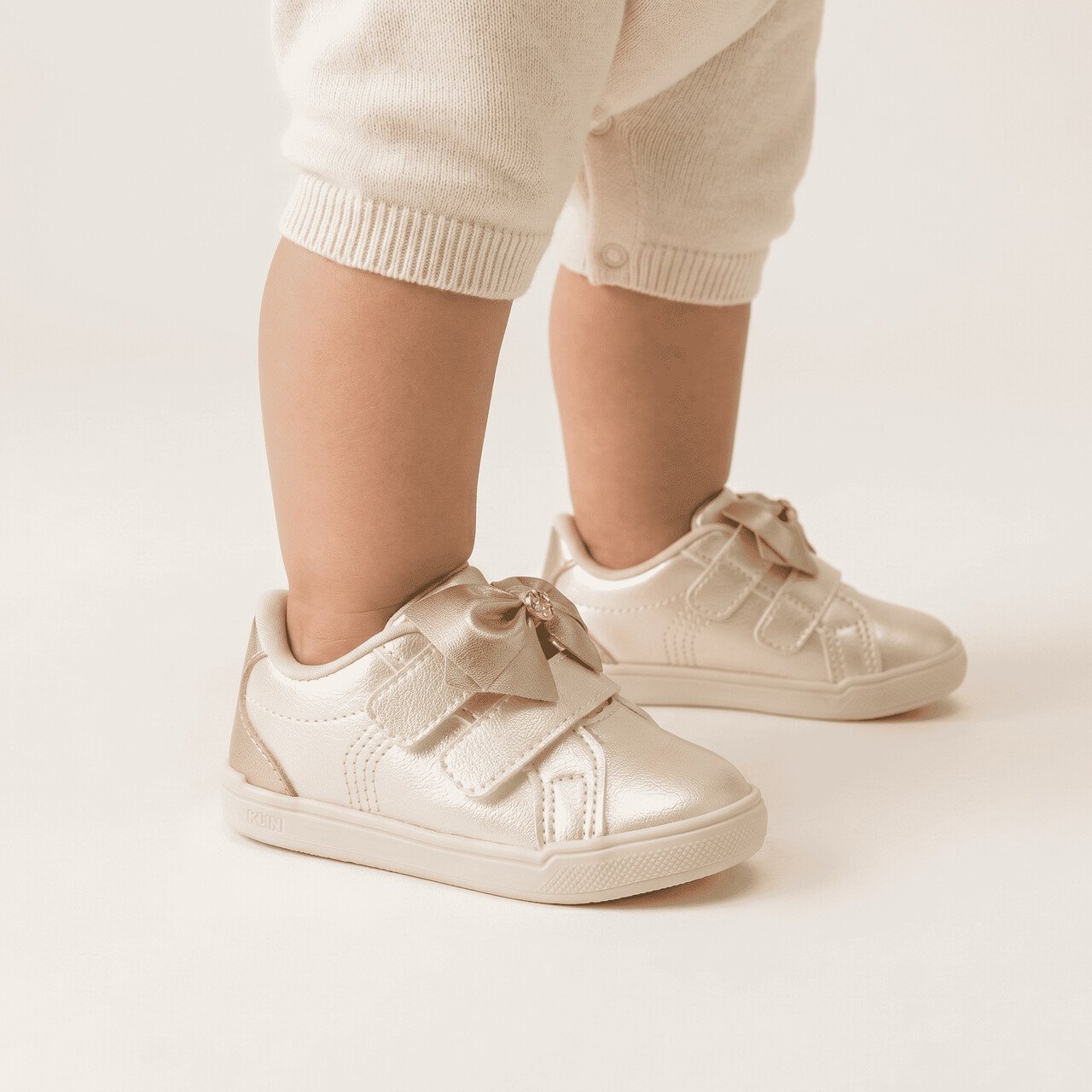Tênis Klin Baby Sky Infantil Metalizado Off White com Dourado Dourado 2