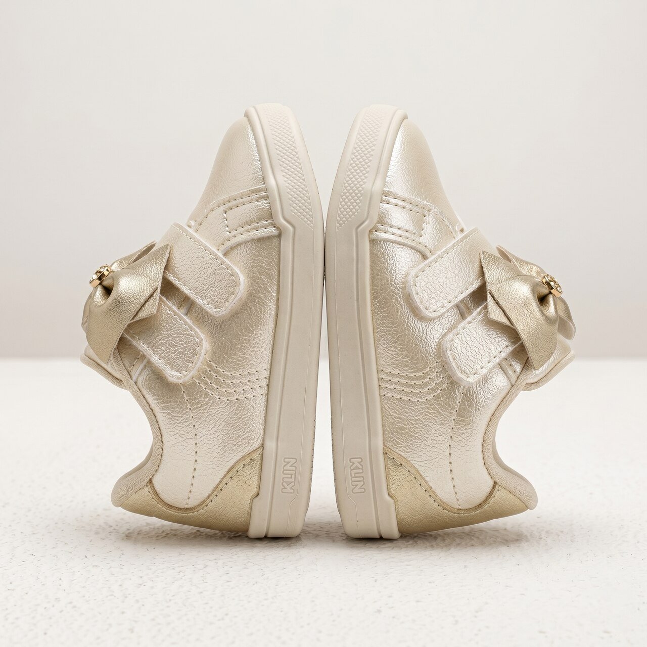 Tênis Klin Baby Sky Infantil Metalizado Off White com Dourado Dourado 3
