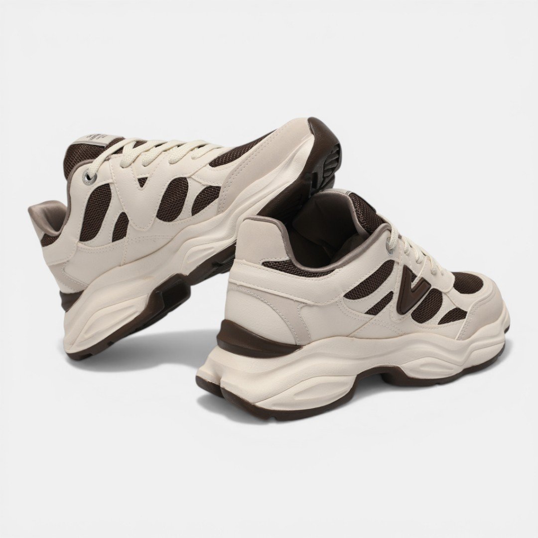 Tênis Via Marte Casual Chunky Off White com Marrom Bege 4
