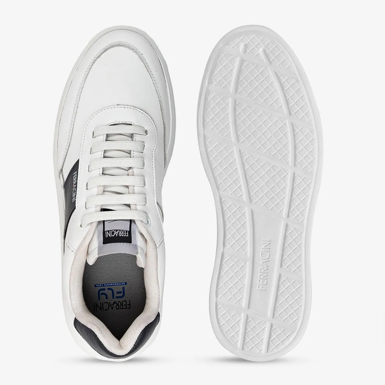 Tênis Casual Sneaker Ferracini Masculino Flip Branco Branco 4