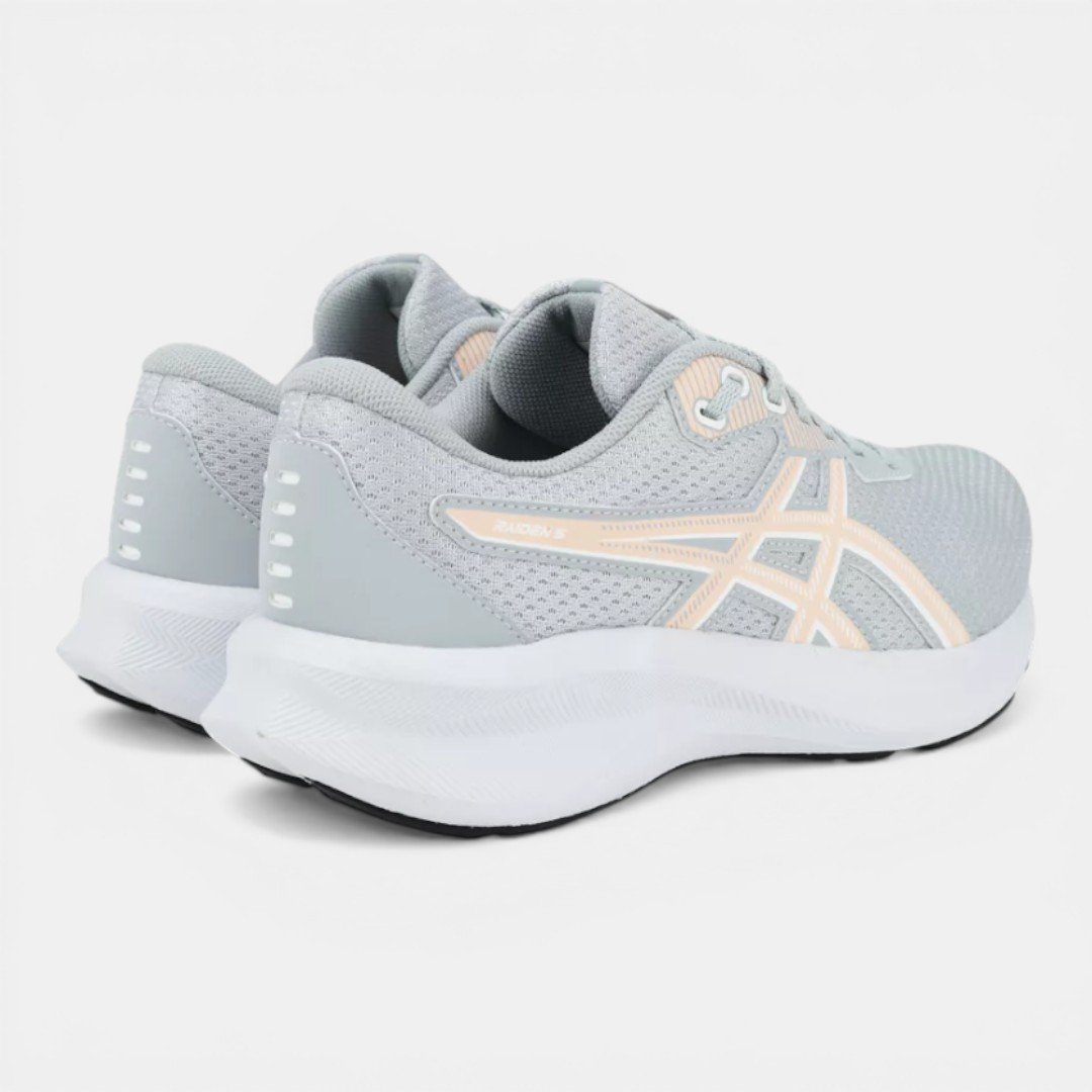 Tênis Asics Raiden 5 Feminino Cinza com Rosa Claro Cinza 7