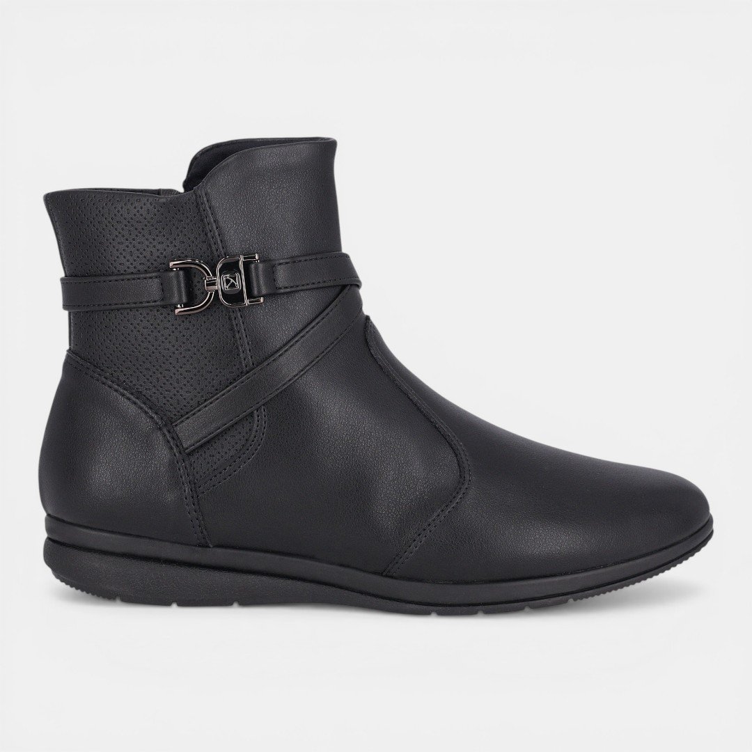 Bota Piccadilly Rasteira Feminina Preta