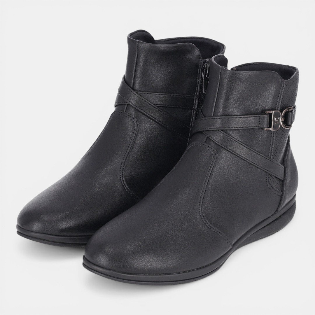 Bota Piccadilly Rasteira Feminina Preta Preto 2