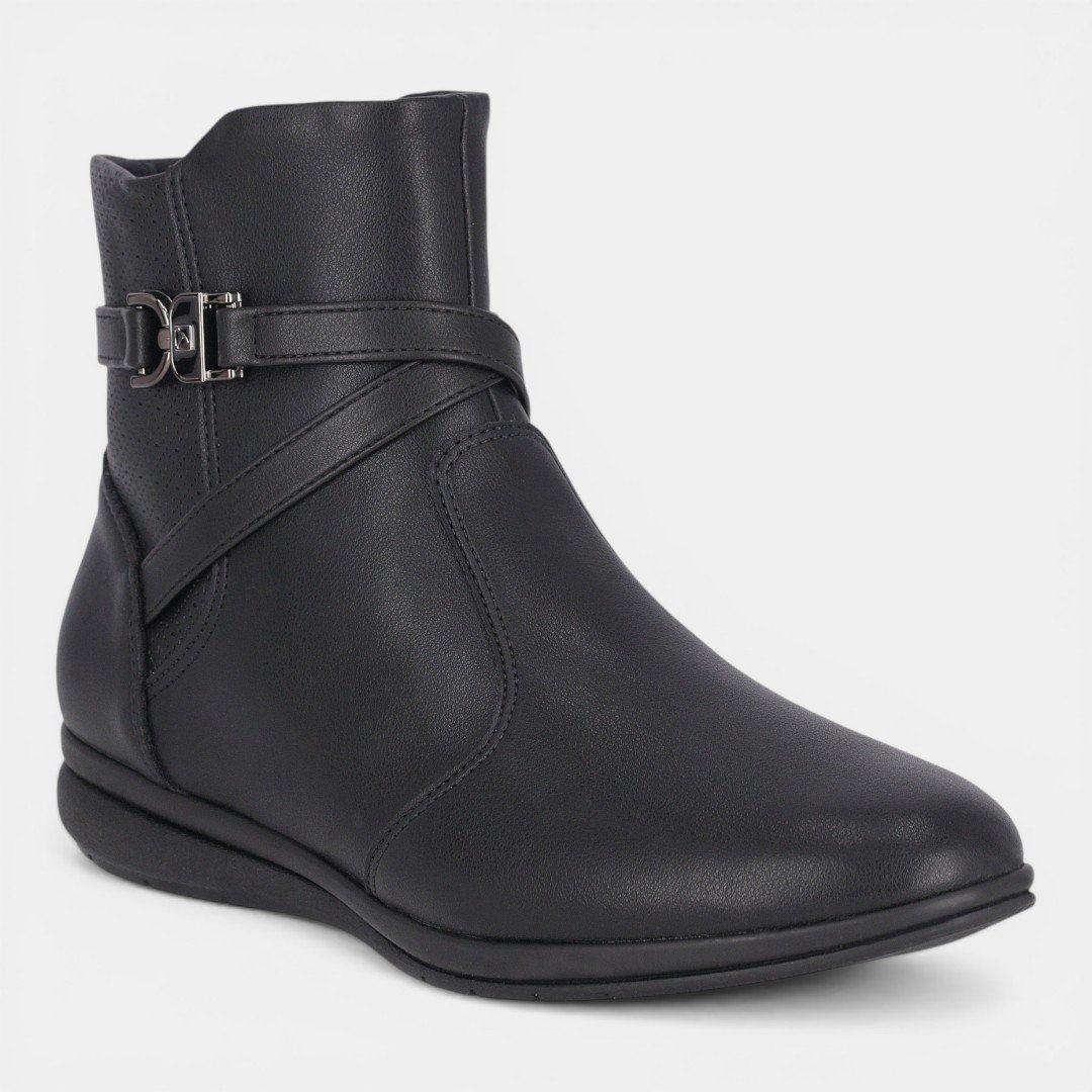 Bota Piccadilly Rasteira Feminina Preta Preto 5