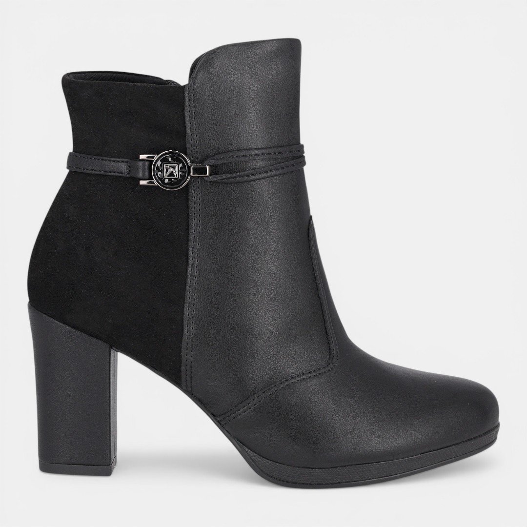 Bota Piccadilly Cano Curto Feminina Preta