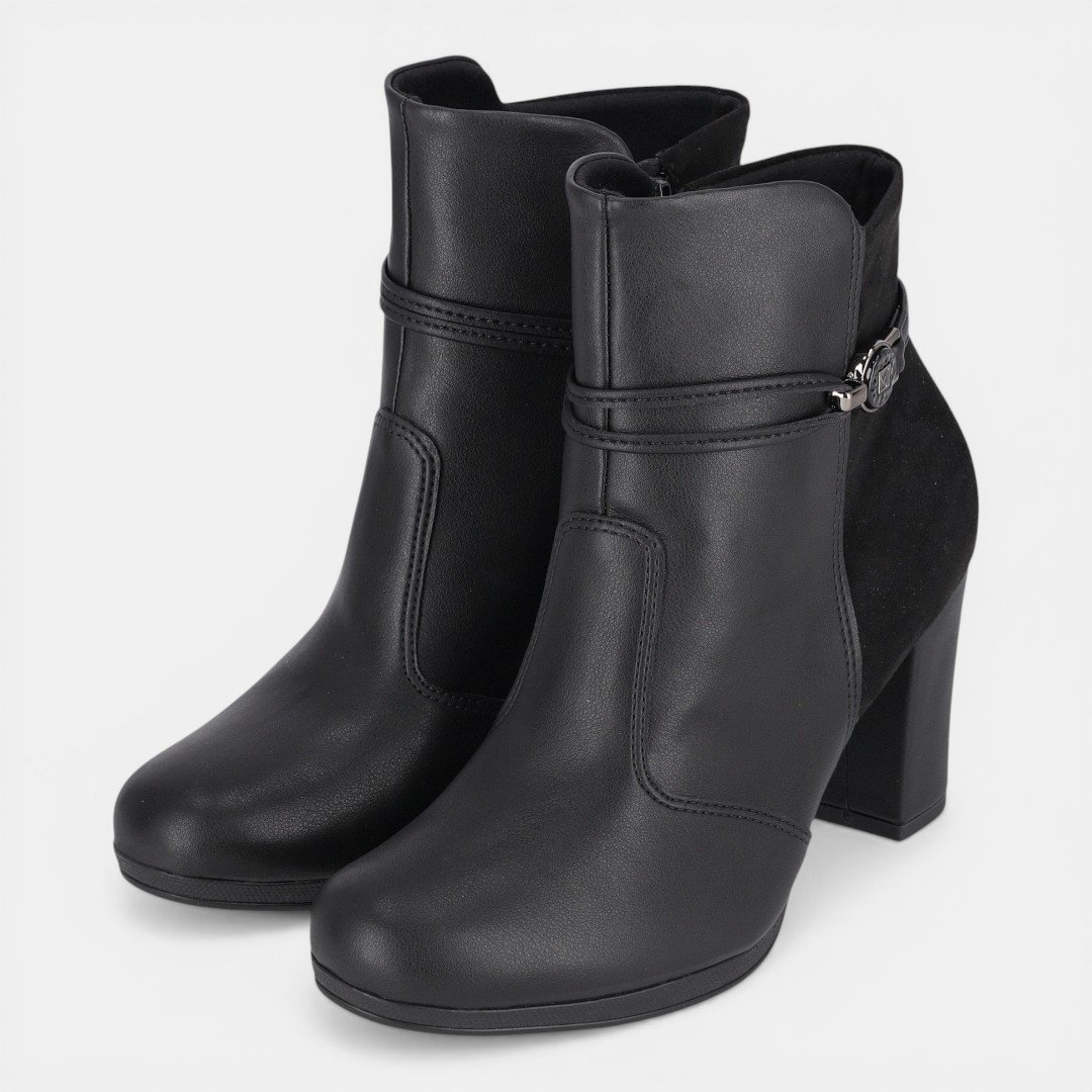 Bota Piccadilly Cano Curto Feminina Preta Preto 2