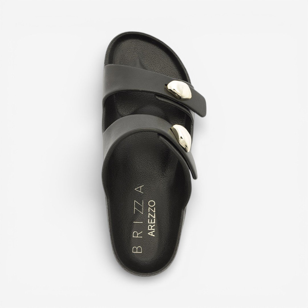 Chinelo Brizza Arezzo Slide Feminino Preto Preto 4