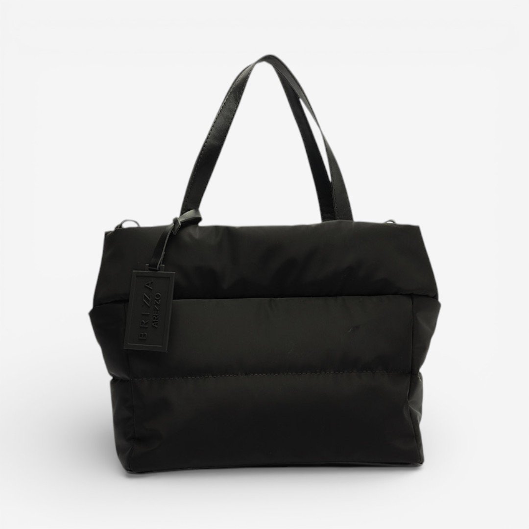 Bolsa Brizza Arezzo Tiracolo Preta Nylon Gigi Pequena