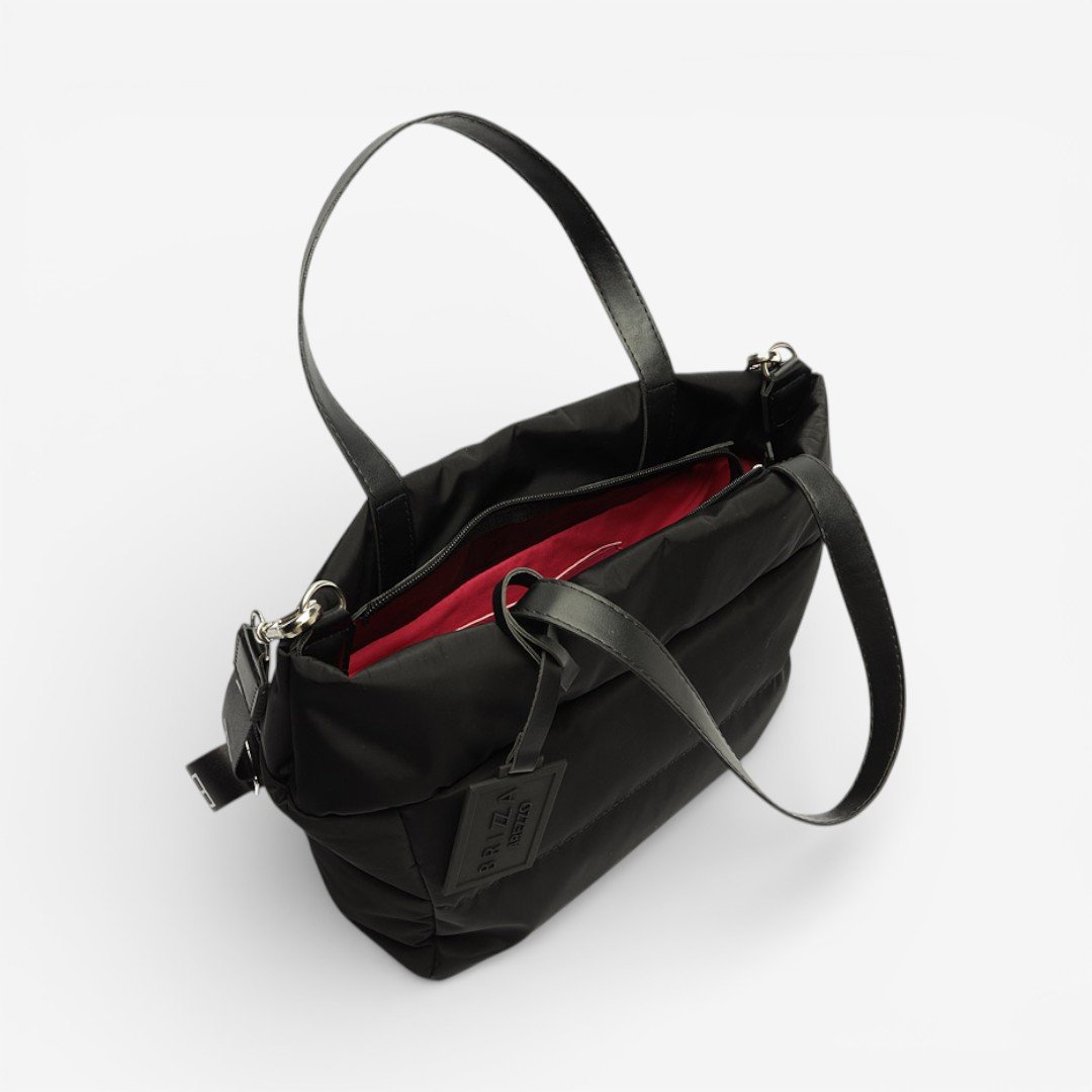 Bolsa Brizza Arezzo Tiracolo Preta Nylon Gigi Pequena Preto 3
