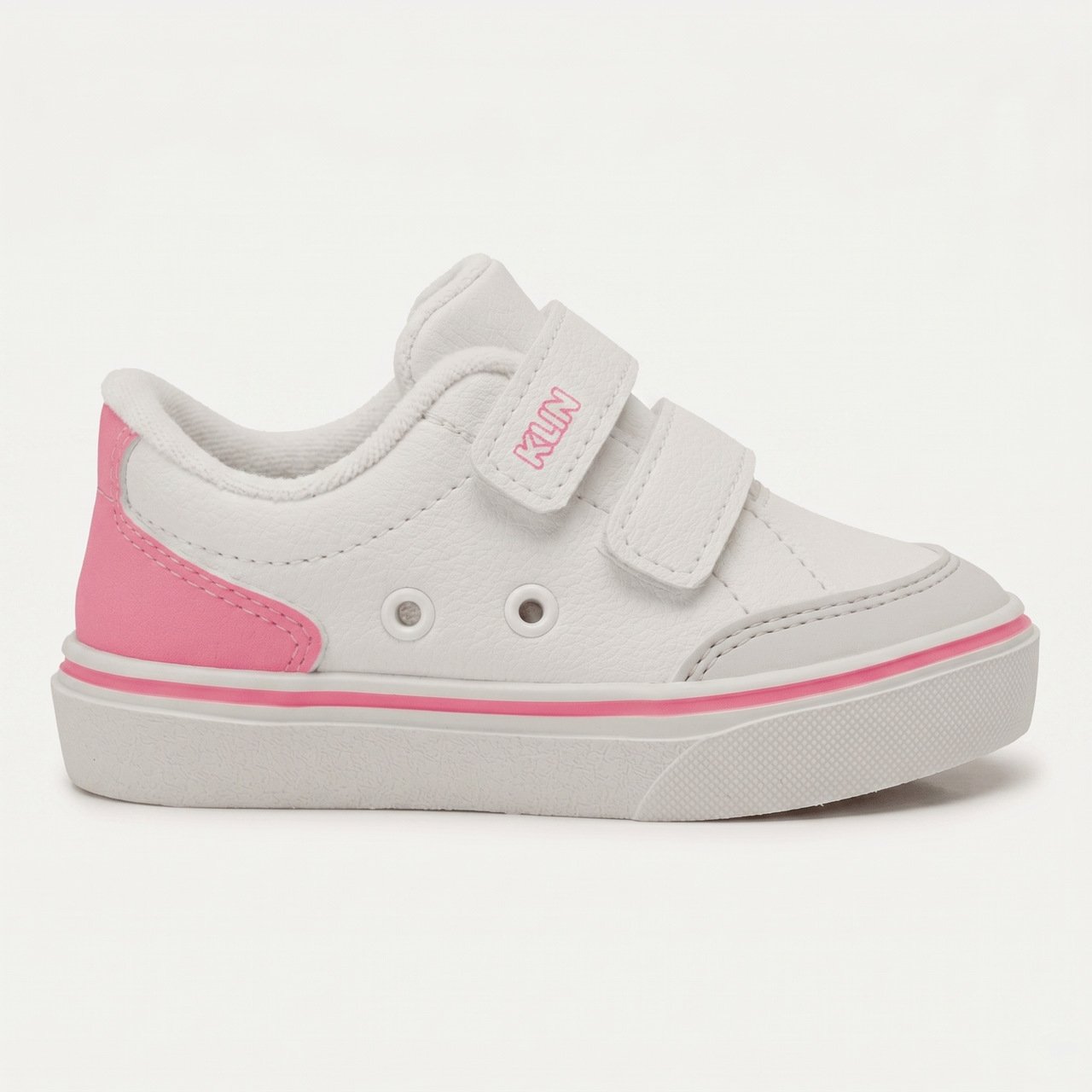 Tênis Klin Casual Infantil Branco com Pink