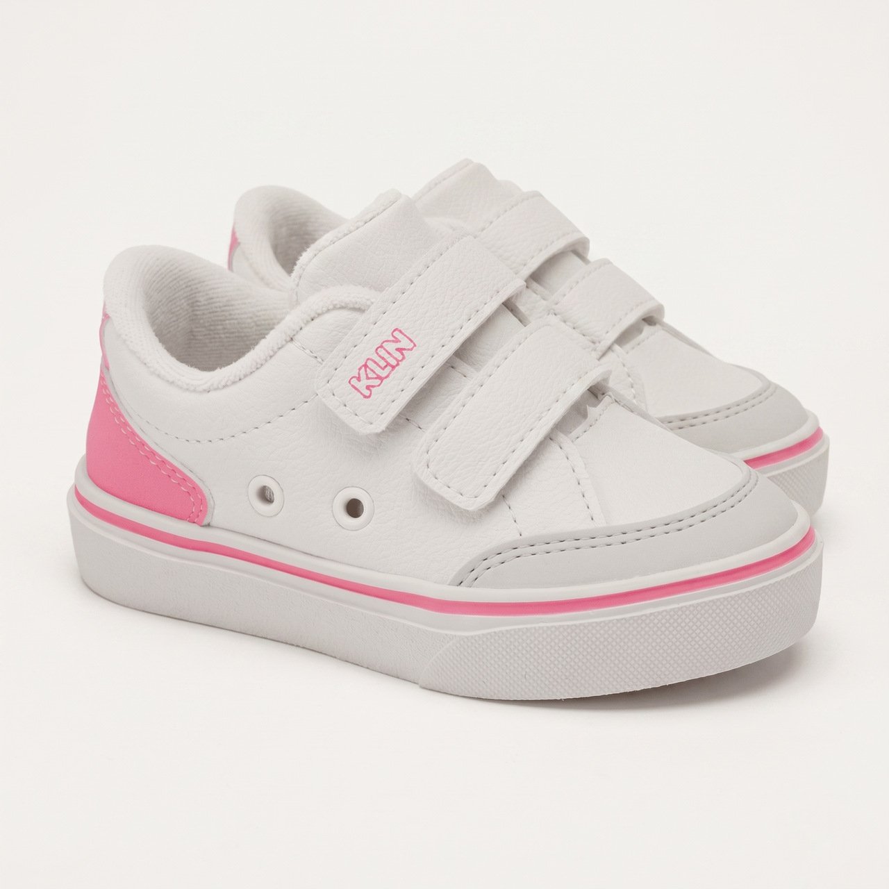 Tênis Klin Casual Infantil Branco com Pink Branco 3