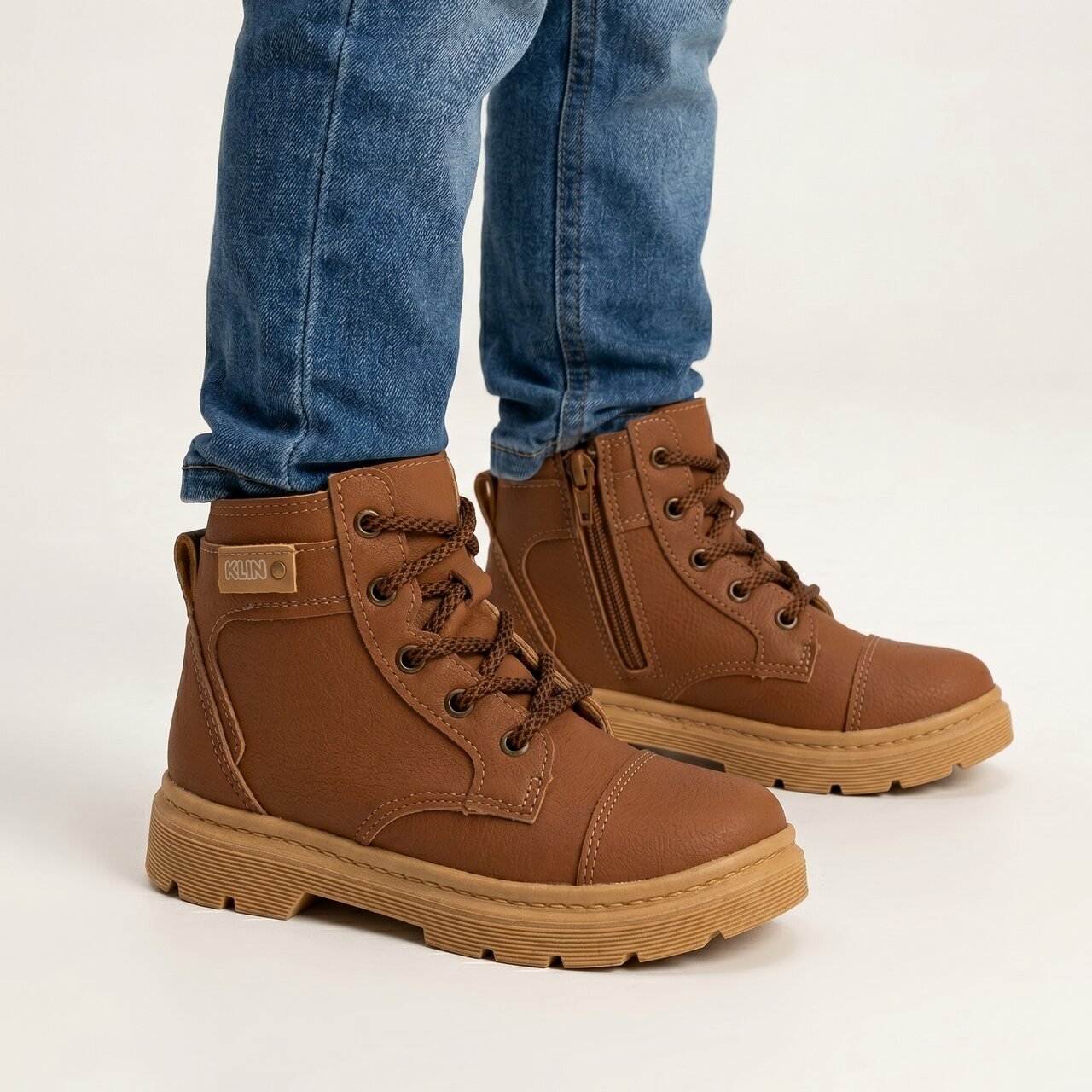 Coturno Klin London Infantil Masculino Caramelo Marrom 2