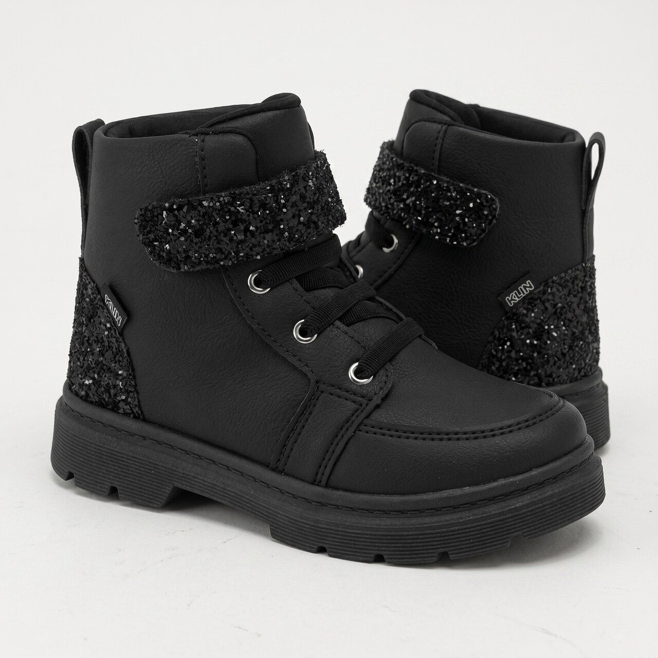 Coturno Klin London Infantil Preto com Glitter Preto 3