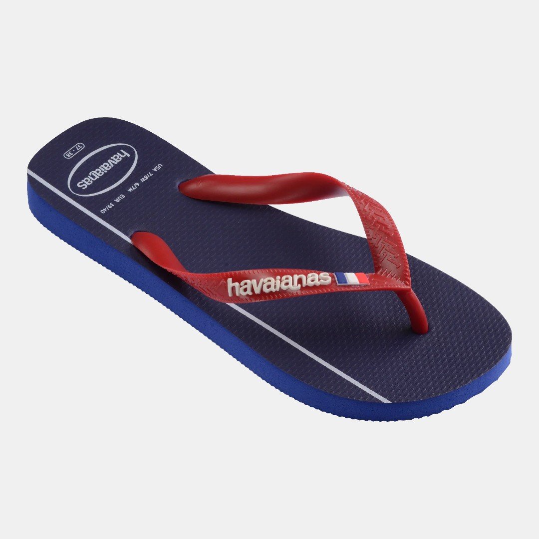 Chinelo Havaianas Top Nations Seleções França Azul Vermelho 2