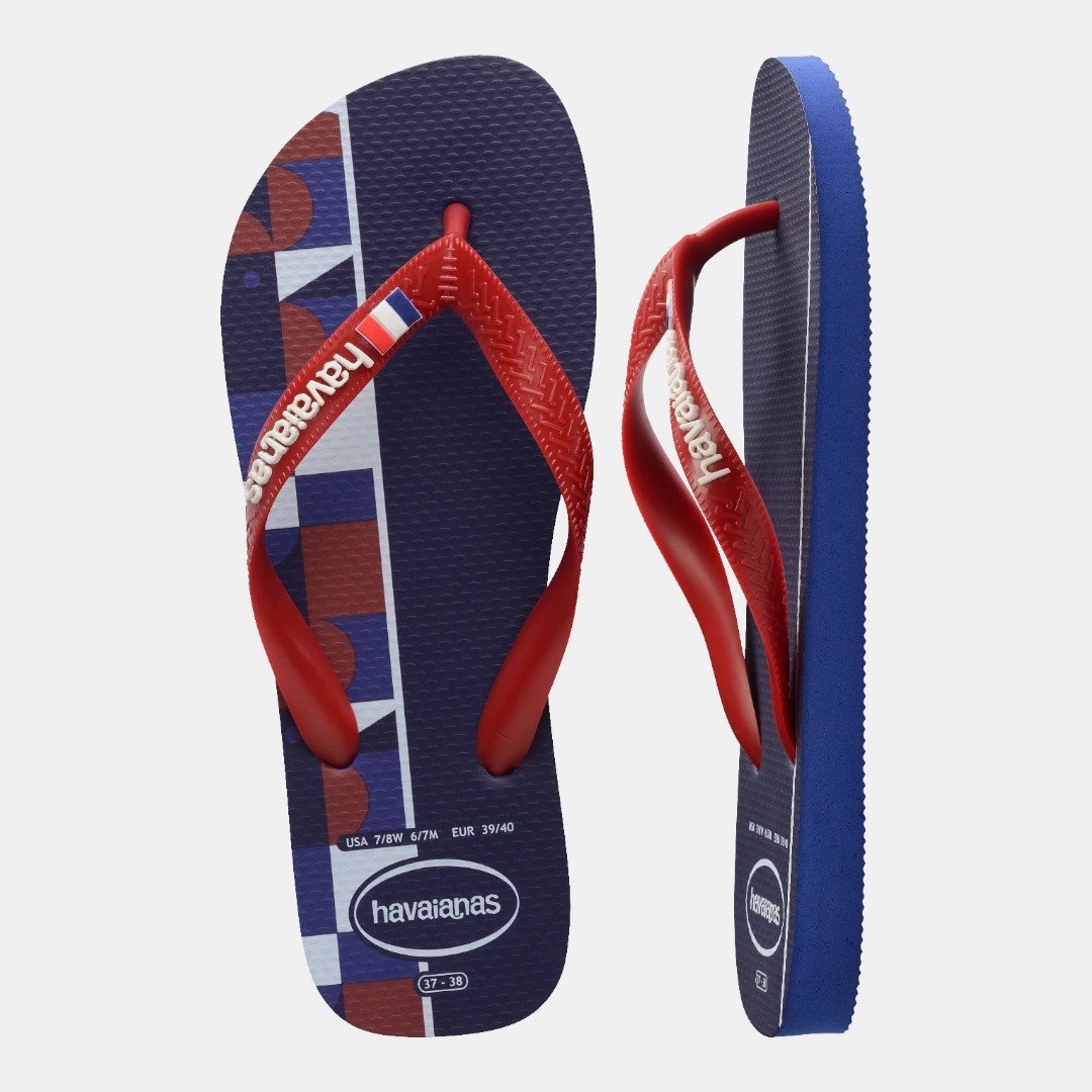 Chinelo Havaianas Top Nations Seleções França Azul Vermelho 4