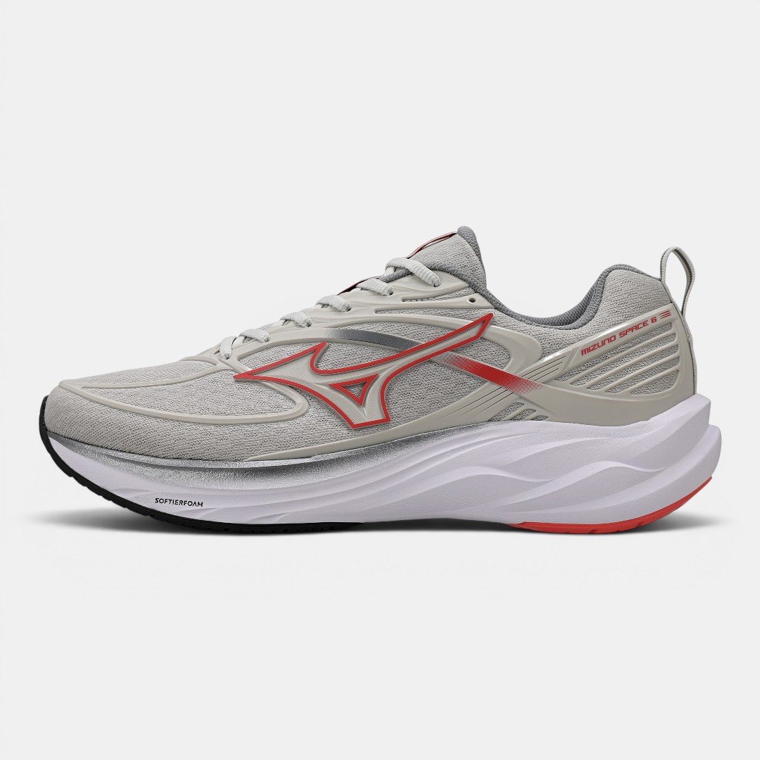 Tênis De Corrida Mizuno Space 6 Cinza Claro