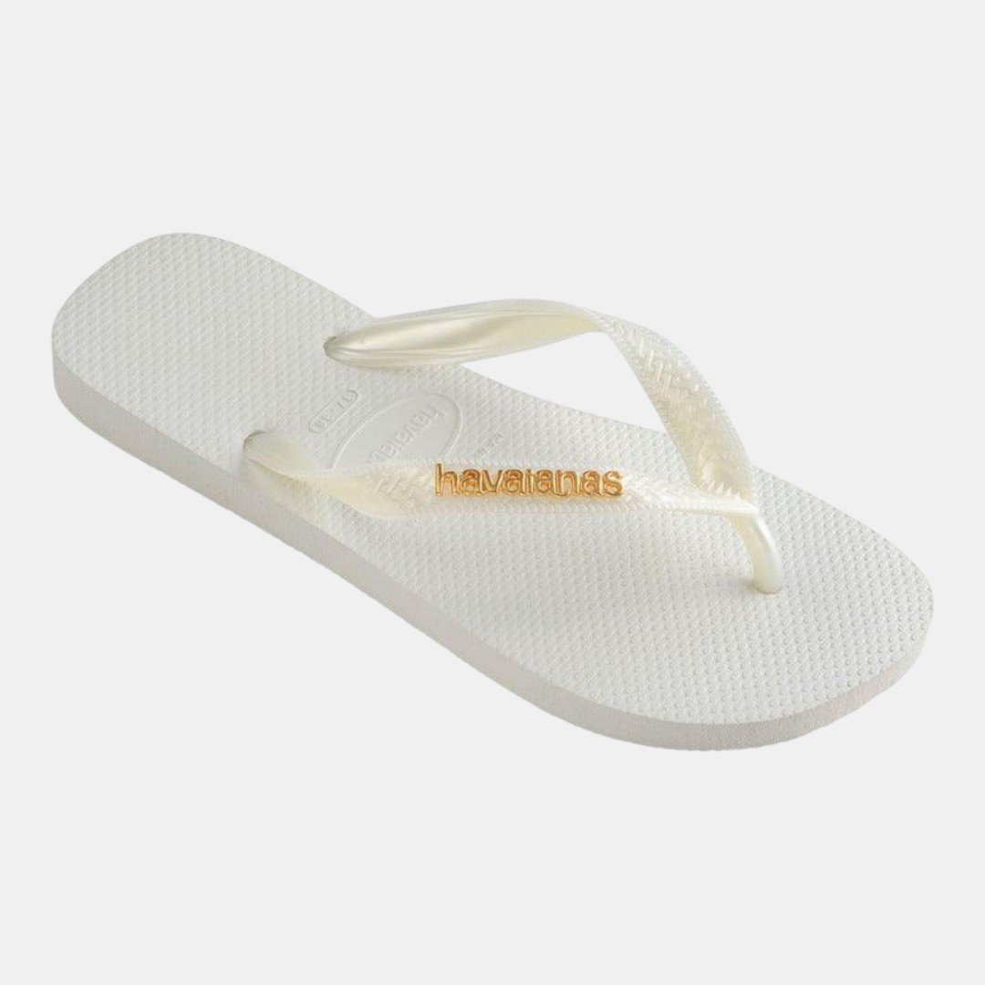 Chinelo Havaianas Top Logo Metálico Branco Branco 2