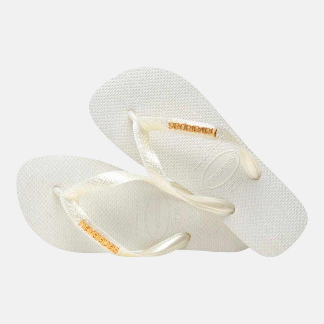 Chinelo Havaianas Top Logo Metálico Branco Branco 4