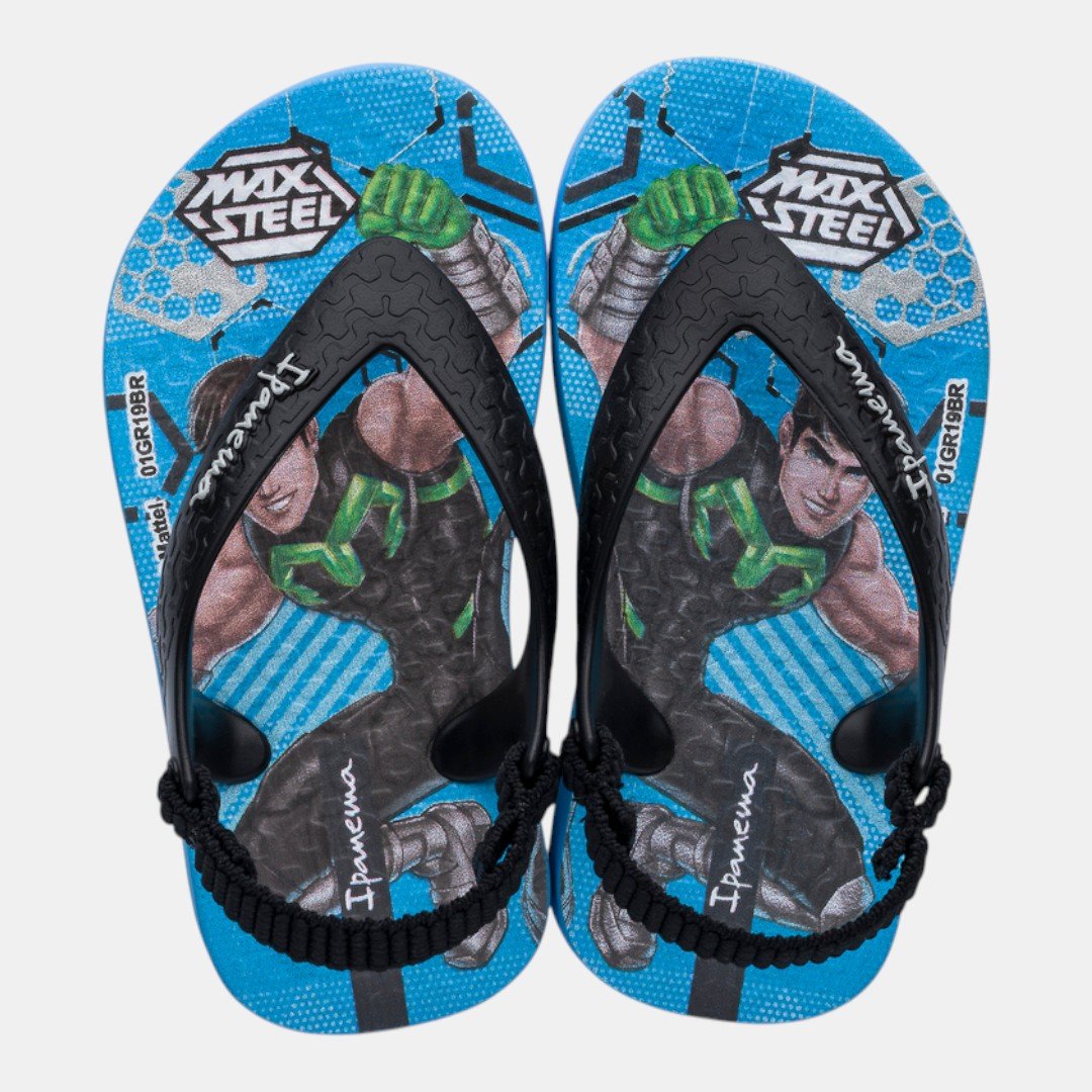 Chinelo Ipanema Max Steel Com Elástico Azul
