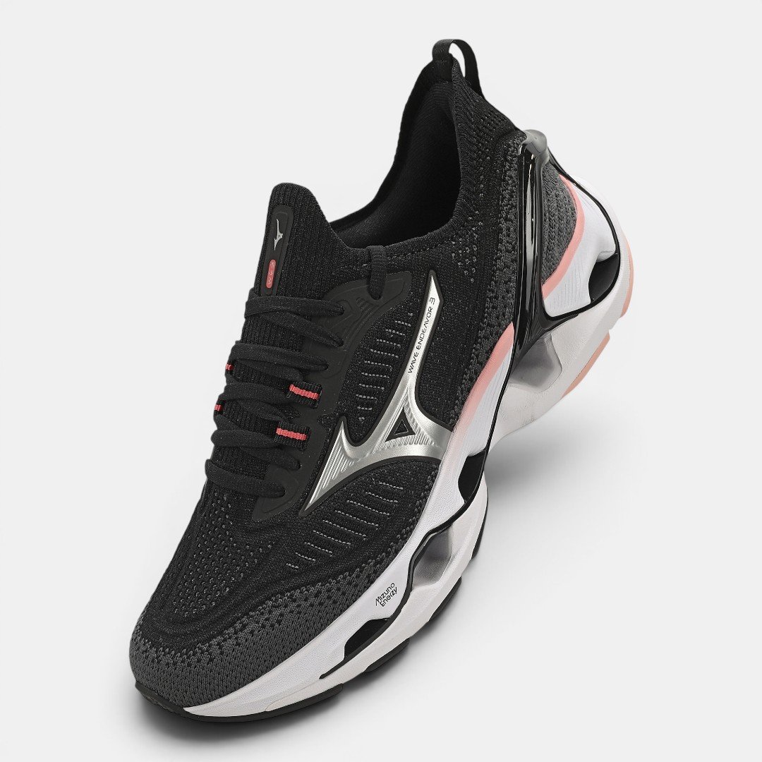 Tênis de Corrida Feminino Wave Endeavor 3 Preto com Rosa Preto 2