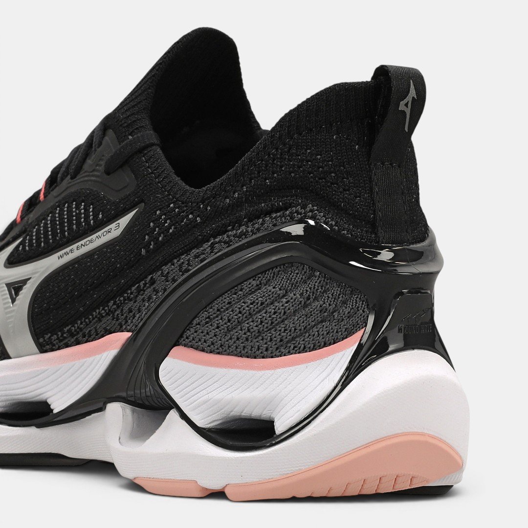 Tênis de Corrida Feminino Wave Endeavor 3 Preto com Rosa Preto 8