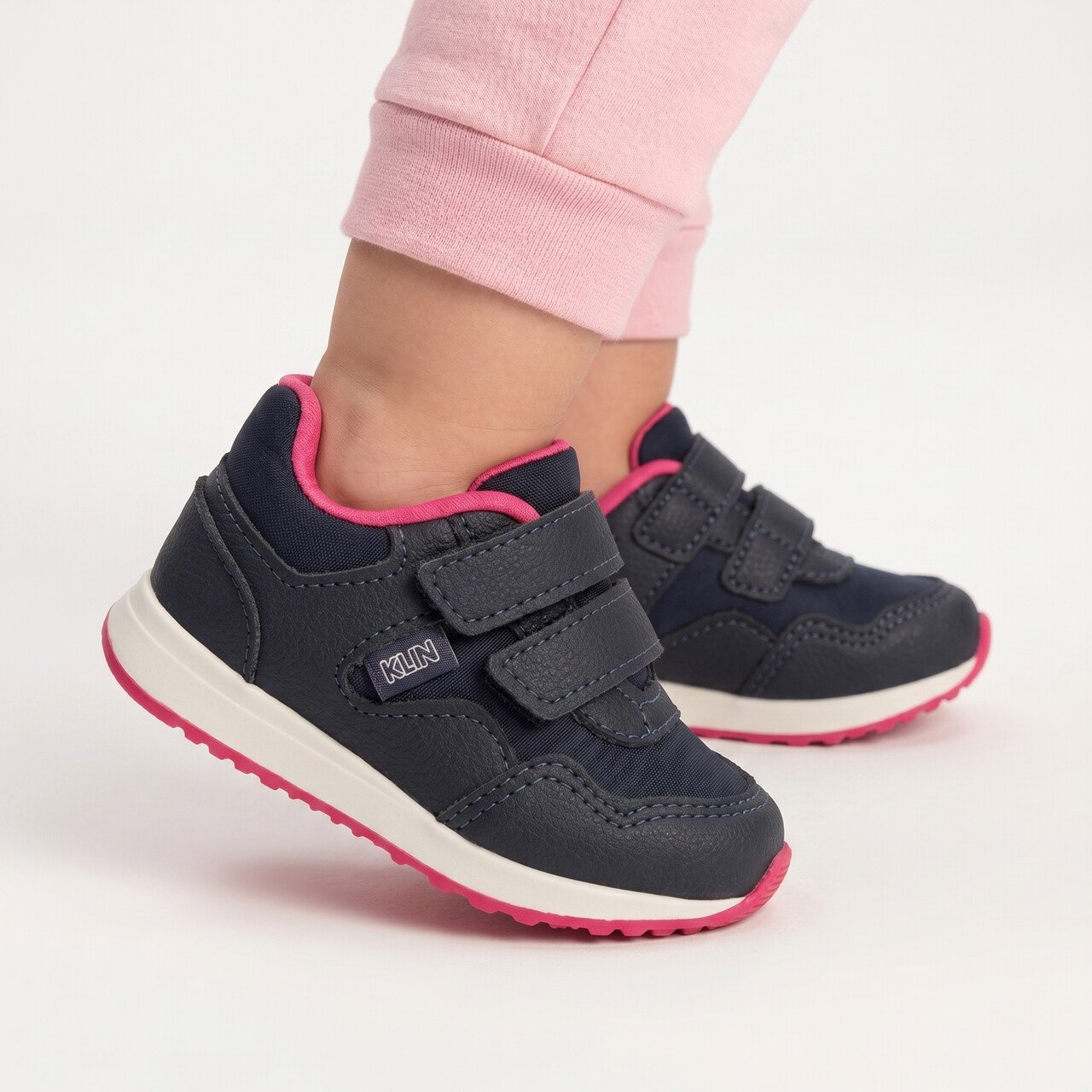 Tênis Klin Mini Walk Infantil Marinho com Pink Azul Marinho 2