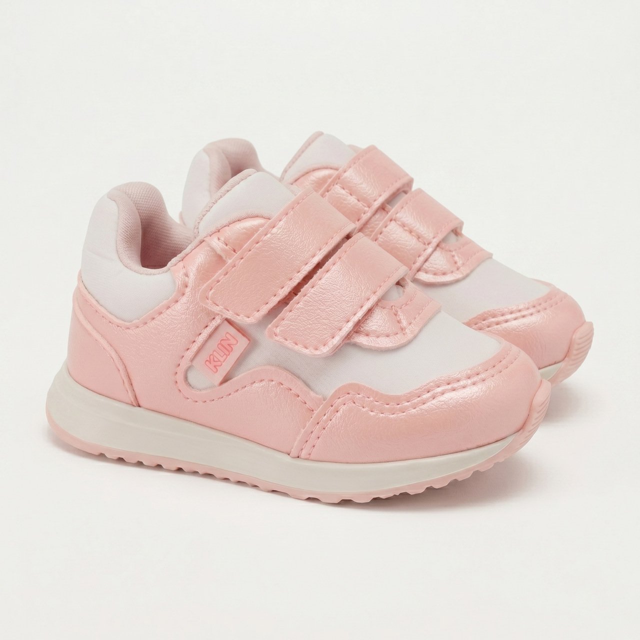 Tênis Klin Mini Walk Infantil Branco com Rosa Rosa 3