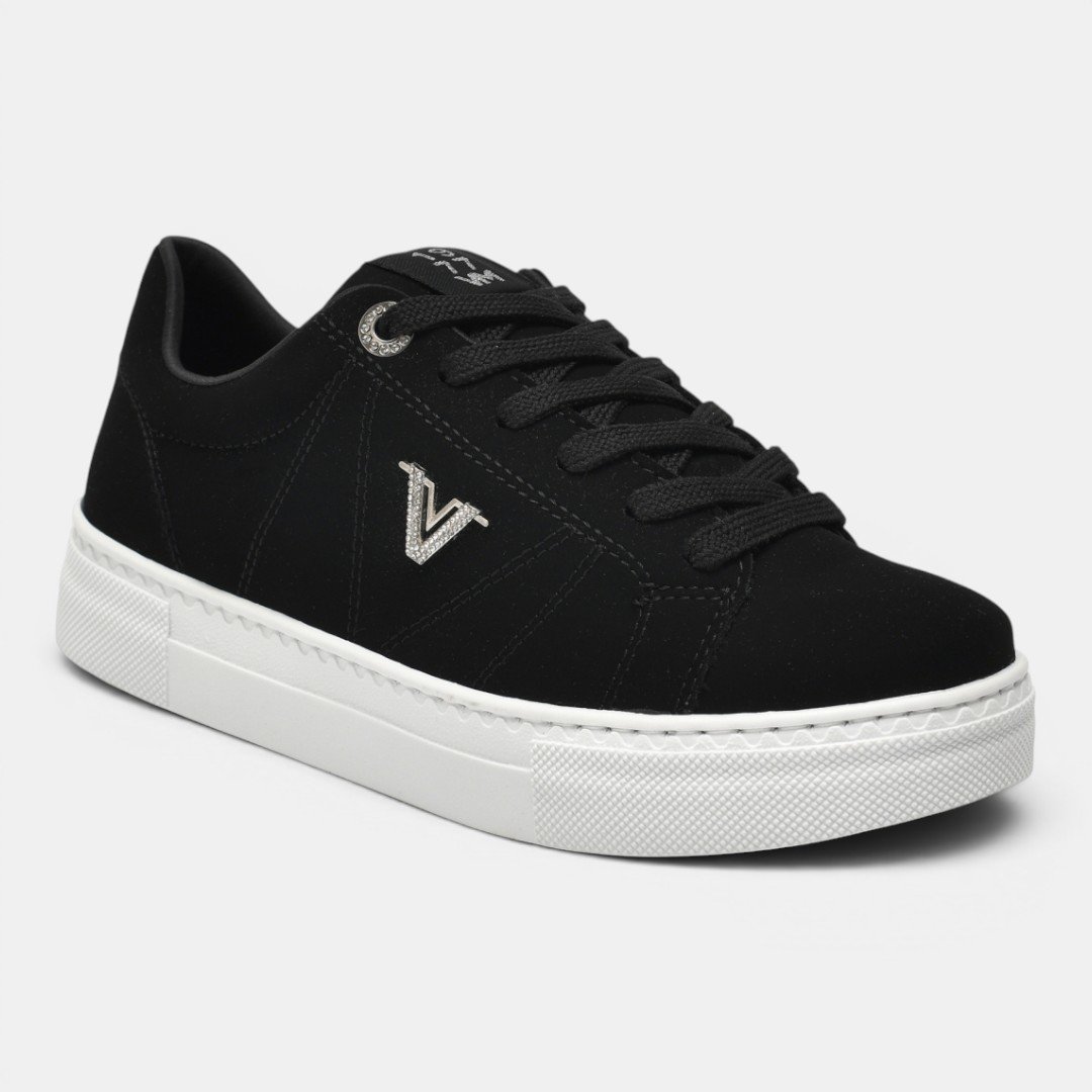 Tênis Casual Via Marte Feminino Nobuck Preto Preto 2