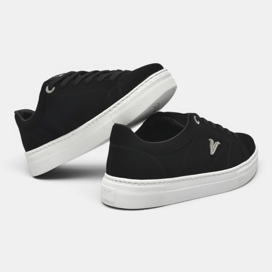 Tênis Casual Via Marte Feminino Nobuck Preto Preto 4