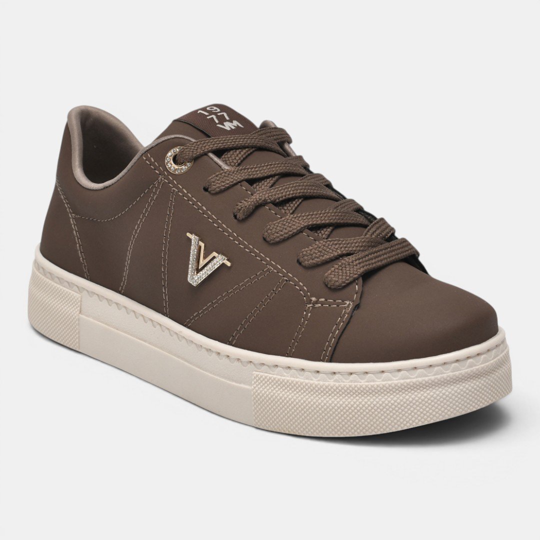 Tênis Casual Via Marte Feminino Nobuck Marrom Marrom 2