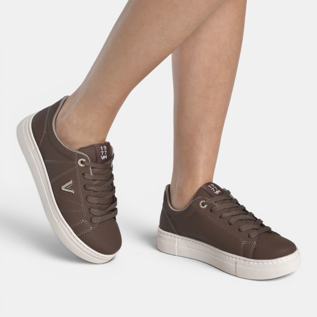 Tênis Casual Via Marte Feminino Nobuck Marrom Marrom 3