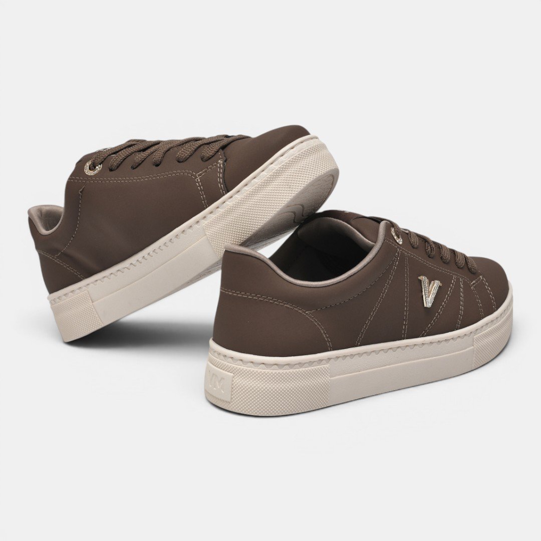 Tênis Casual Via Marte Feminino Nobuck Marrom Marrom 4