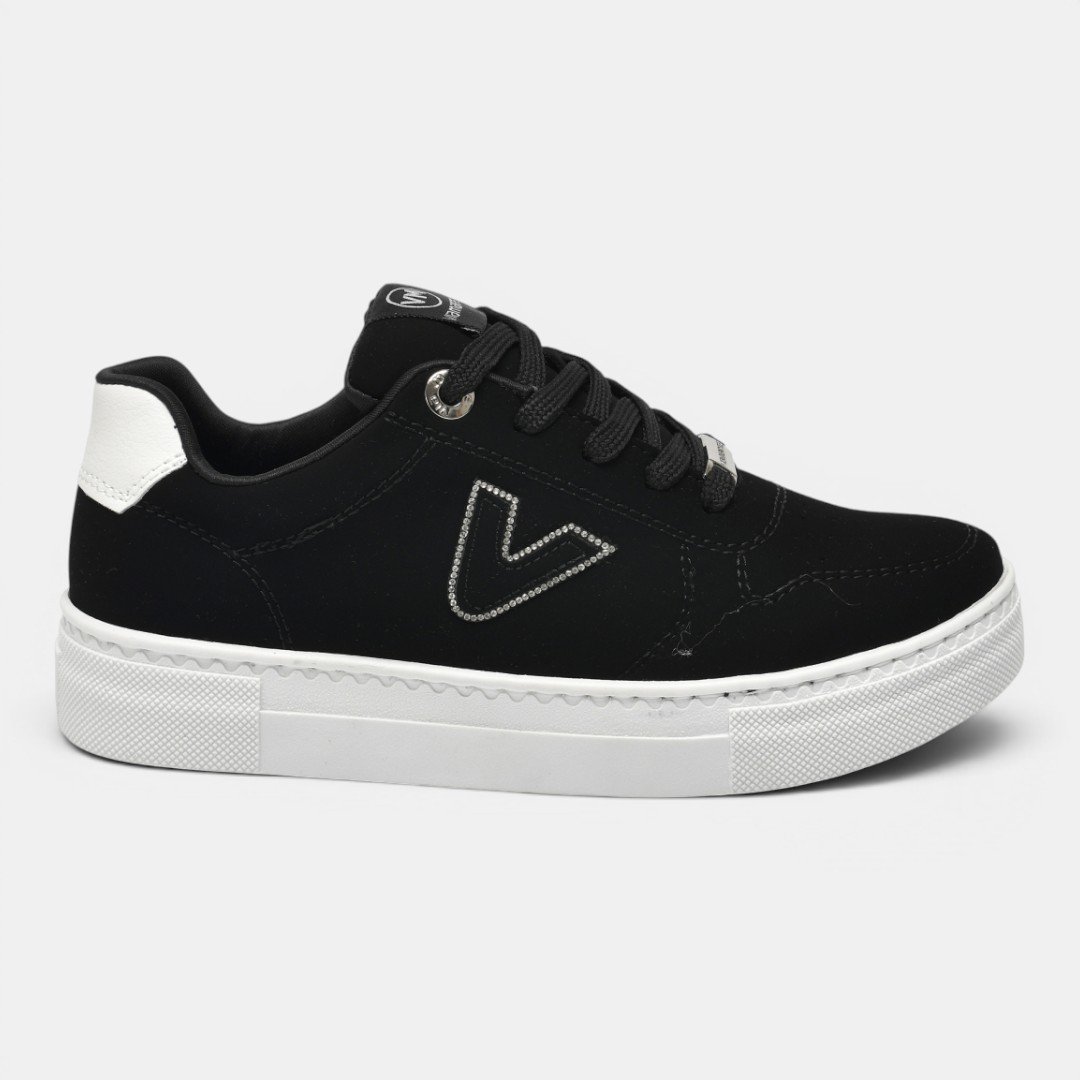 Tênis Casual Via Marte Feminino Nobuck Preto
