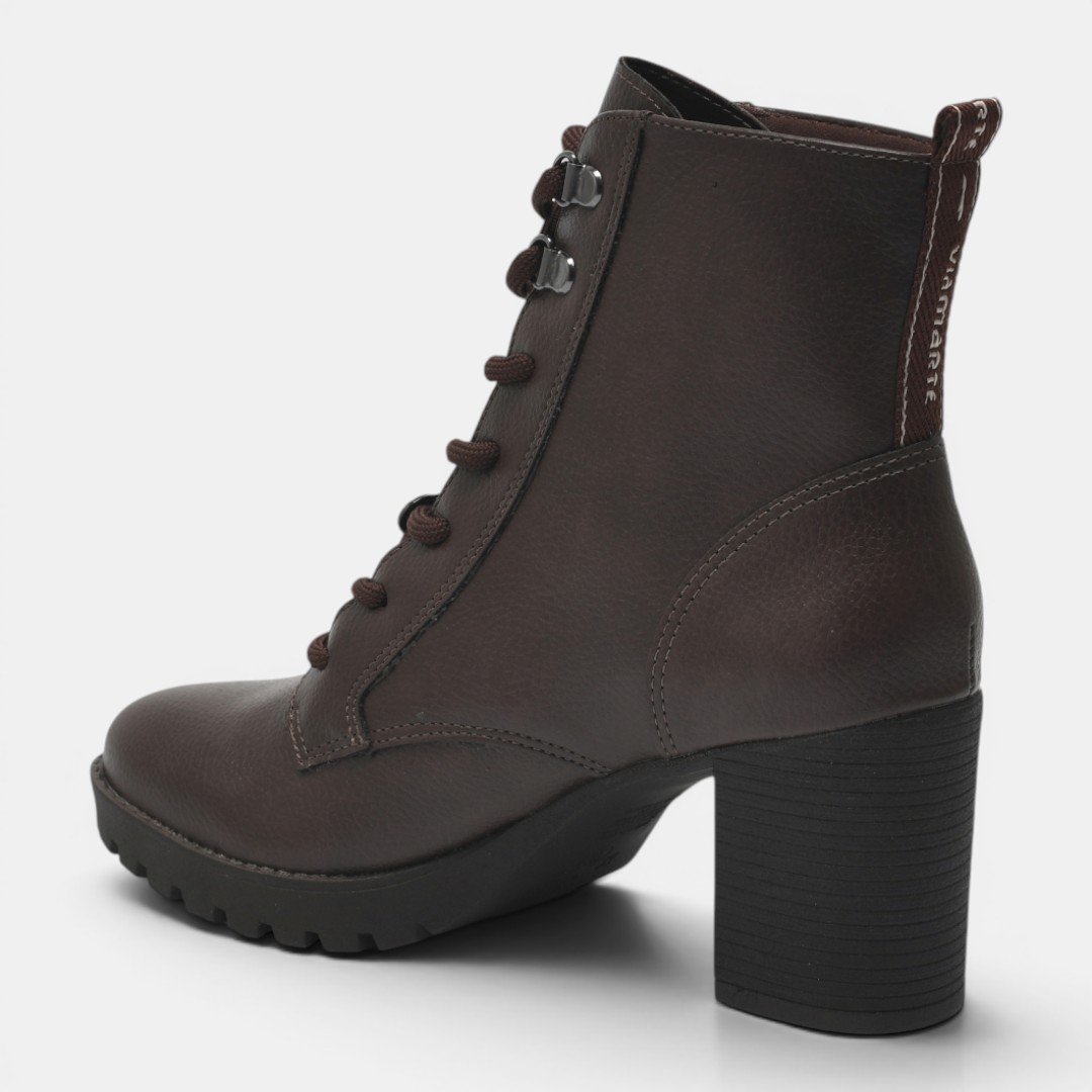 Bota Coturno Via Marte Salto Bloco Marrom Marrom 4