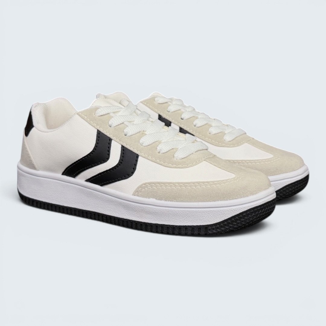 Tênis Rio Sul Casual Feminino Branco com Preto Bege 3