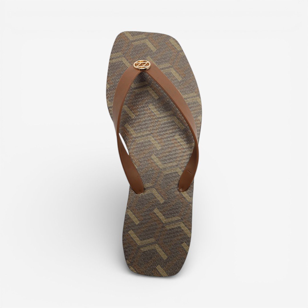 Chinelo Rasteiro Brizza Arezzo Marrom Marrom 3