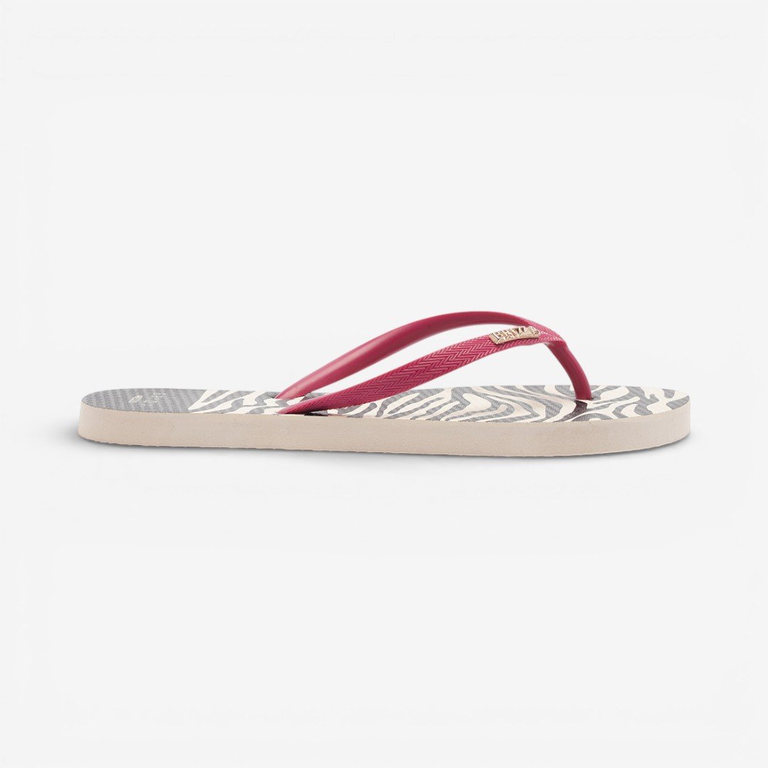 Chinelo Rasteiro Brizza Arezzo Animal Print com tira Pink Rosa 2