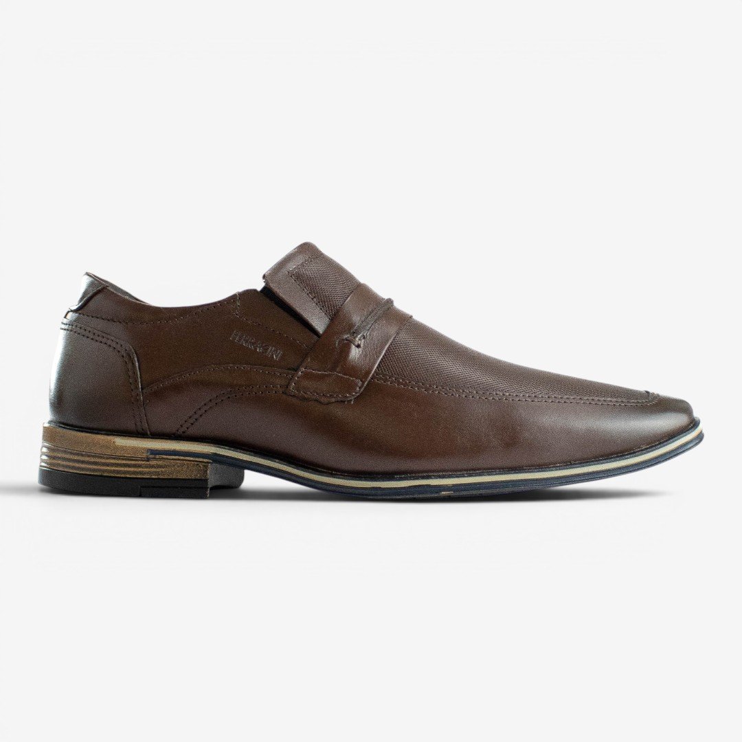 Sapato Social Masculino Ferracini Gold Plus Em Couro Marrom