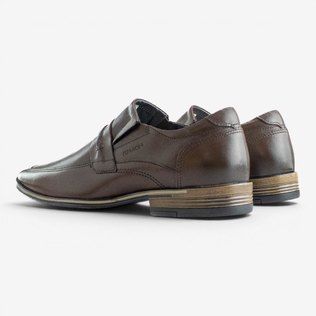 Sapato Social Masculino Ferracini Gold Plus Em Couro Marrom Marrom 4